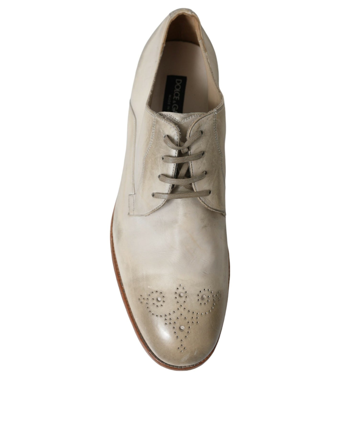 Dolce &amp; Gabbana Scarpe Derby Eleganti in Vitello Bianco