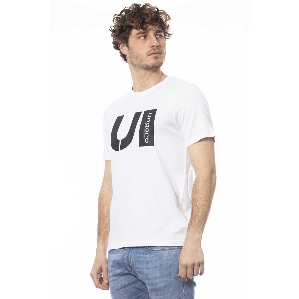 T-shirt da uomo in cotone bianco Ungaro Sport