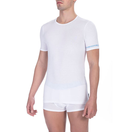 T-shirt da uomo in cotone bianco Bikkembergs