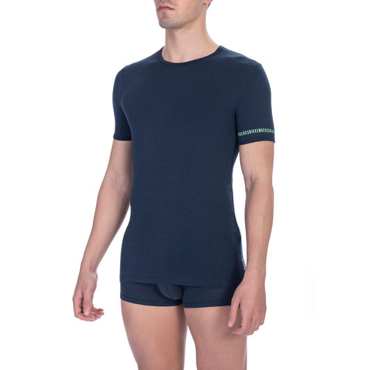 T-shirt da uomo in cotone nero Bikkembergs