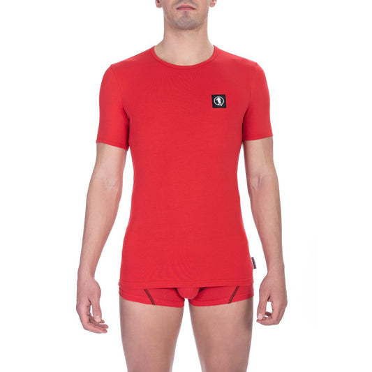 T-shirt da uomo in cotone rosso Bikkembergs