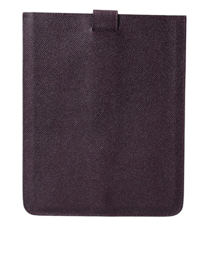 Dolce &amp; Gabbana elegante custodia per tablet in pelle in marrone intenso