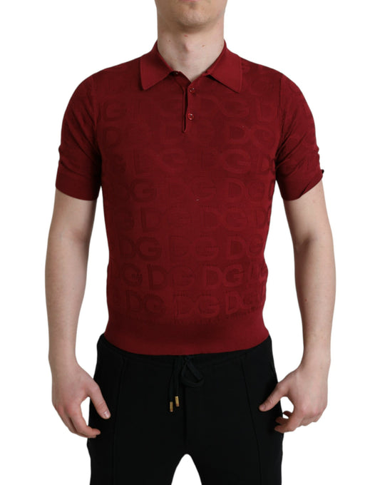 Dolce &amp; Gabbana Polo elegante in seta marrone