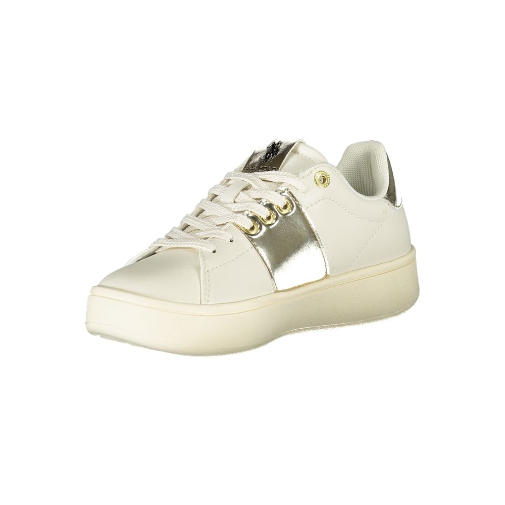 US POLO ASSN. Sneakers Sportive Stringate Beige con Dettagli a Contrasto