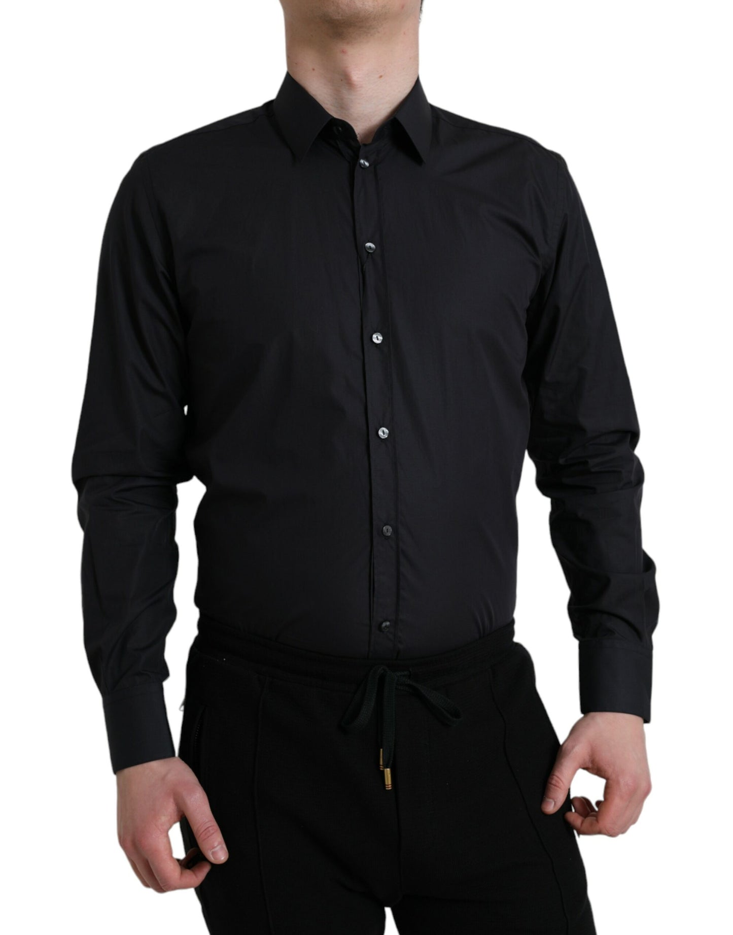 Dolce &amp; Gabbana Camicia elegante slim fit blu navy