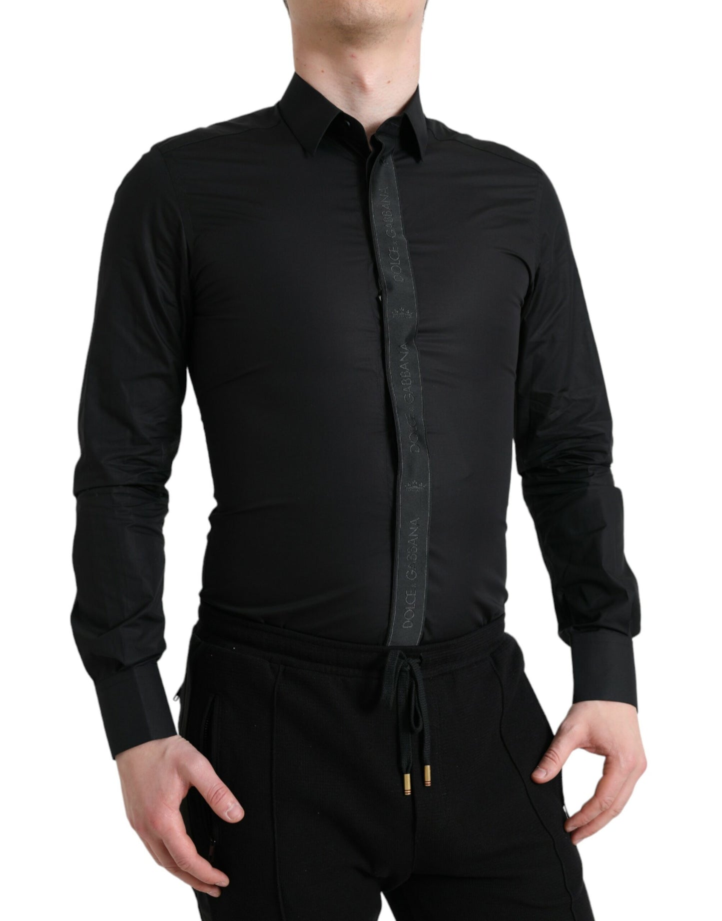 Camicia elegante slim fit nera Dolce &amp; Gabbana