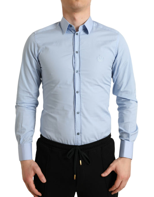 Camicia elegante blu cielo slim fit Dolce &amp; Gabbana