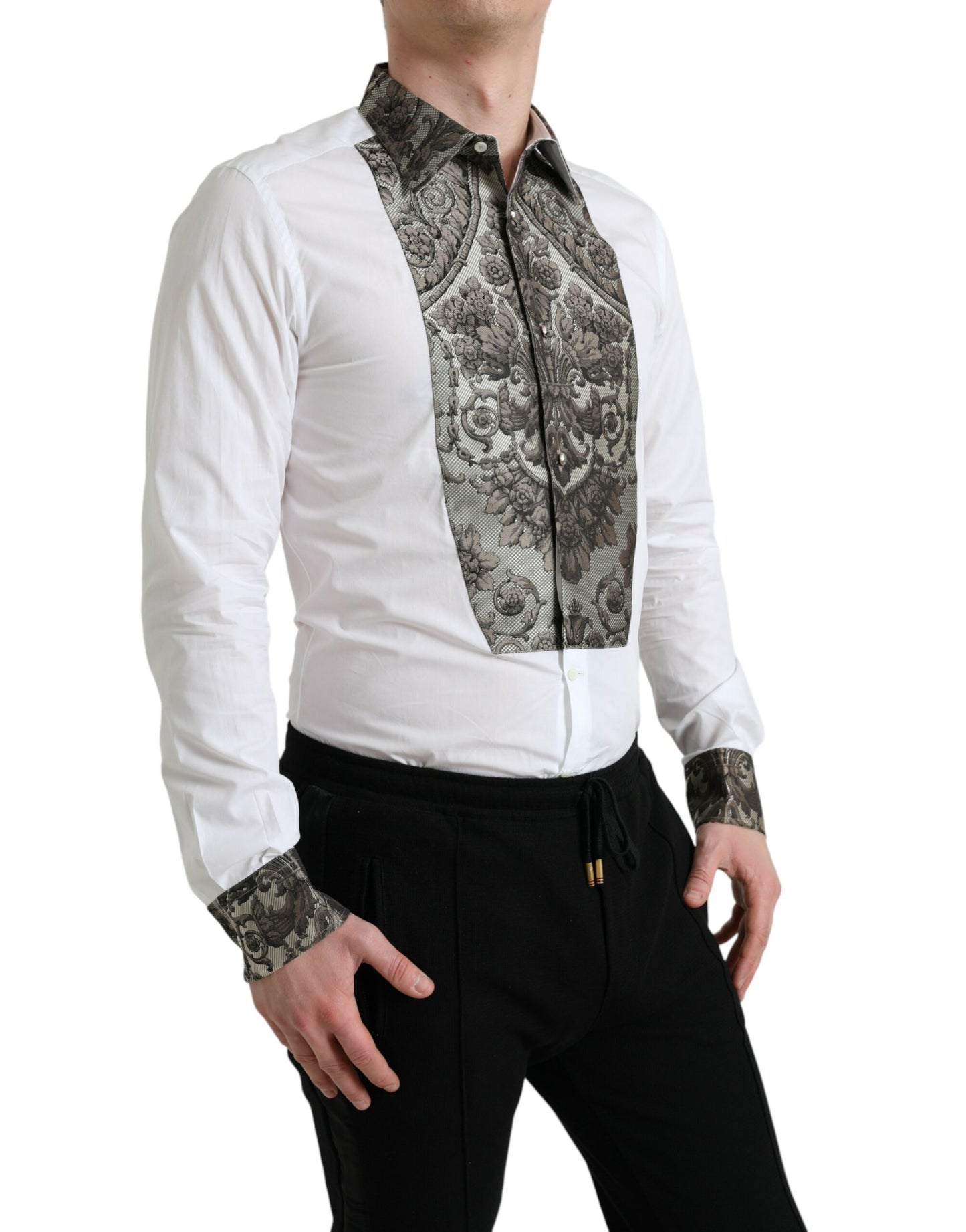 Dolce &amp; Gabbana Camicia elegante slim fit con polsini francesi