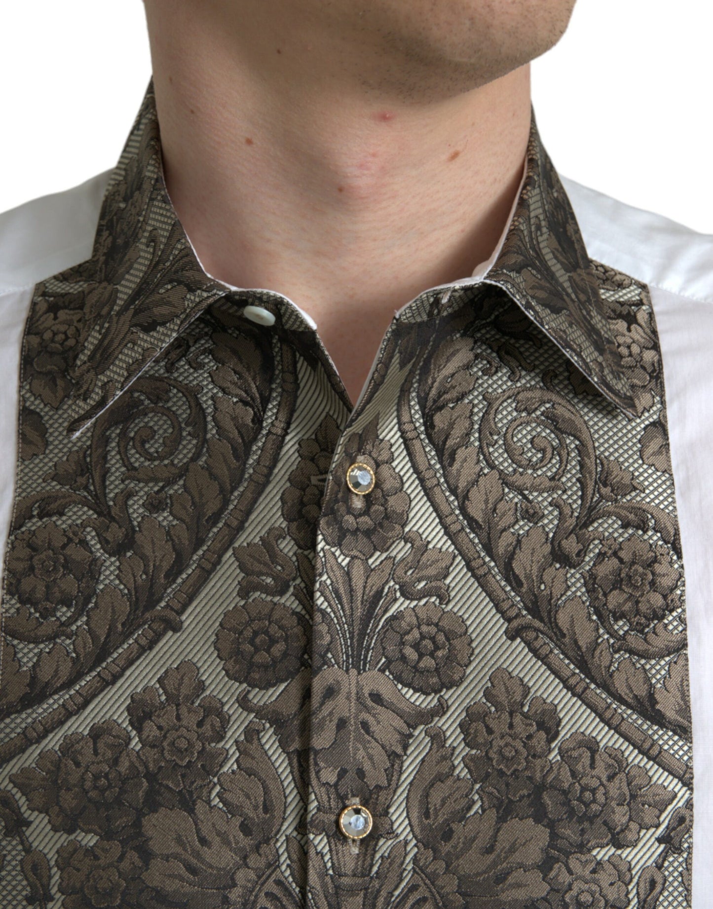 Dolce &amp; Gabbana Camicia elegante slim fit con polsini francesi