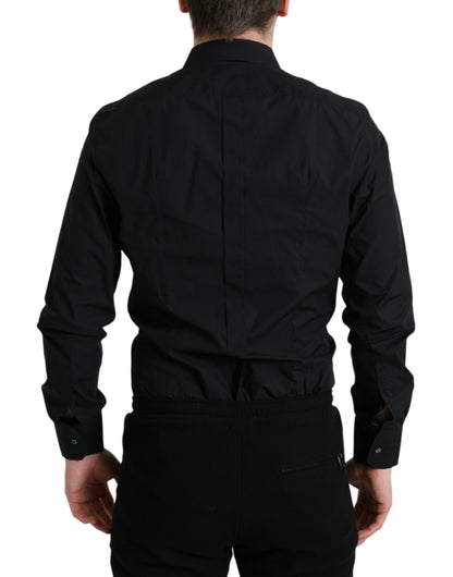 Dolce &amp; Gabbana Camicia elegante nera slim fit italiana