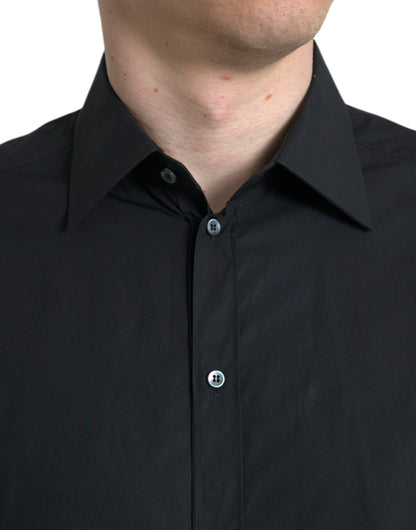 Dolce &amp; Gabbana Camicia elegante nera slim fit italiana