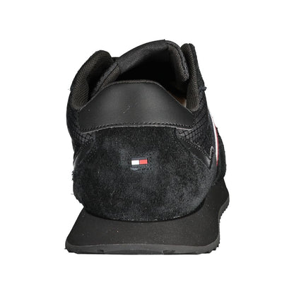 Tommy Hilfiger Black Leather Men Sneaker