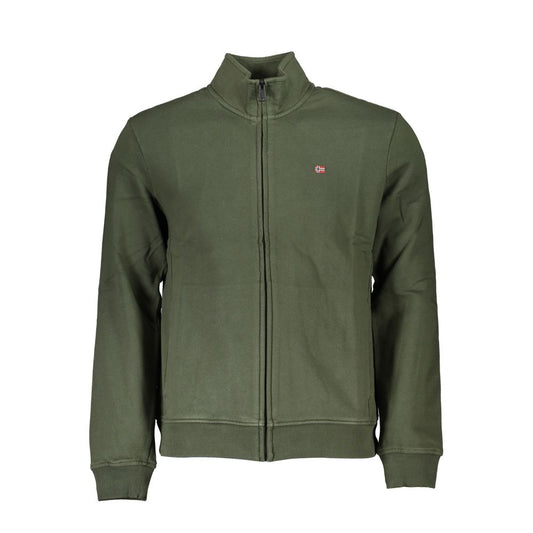 Napapijri Forest Green Fleece Zip Sweatshirt