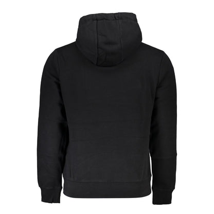 Napapijri Sleek Black Hooded Sweatshirt with Logo