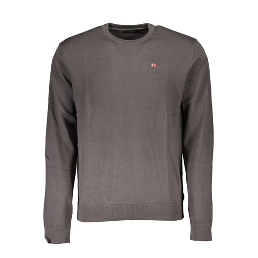 Maglione classico in cotone girocollo grigio Napapijri