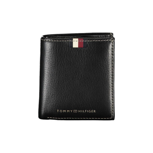 Tommy Hilfiger Elegant Black Leather Bifold Wallet