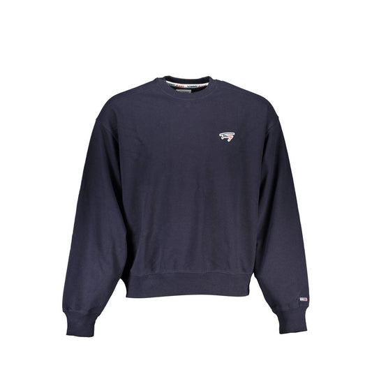 Tommy Hilfiger Chic Blue Crew Neck Sweater with Logo Detail