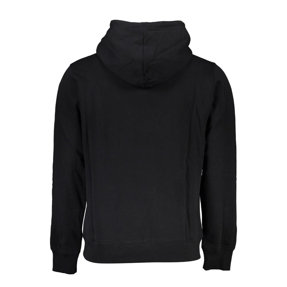 Calvin Klein Sleek Black Cotton Hoodie with Logo Print