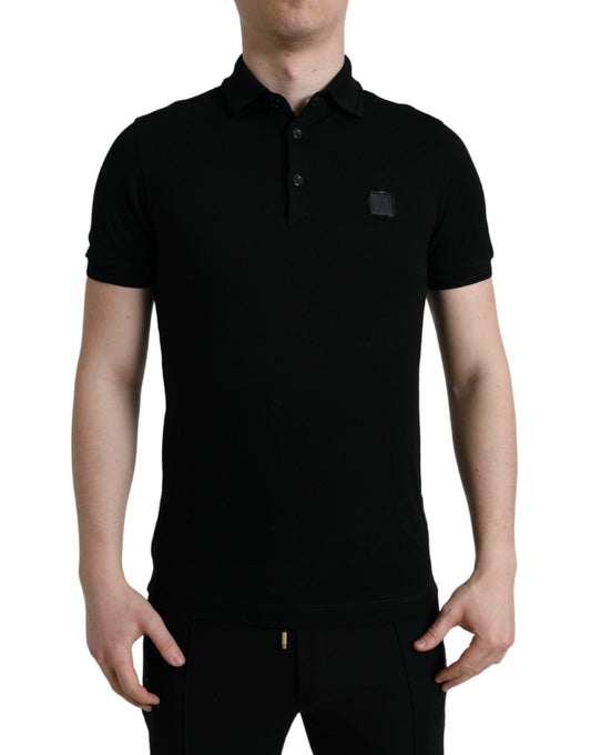 Dolce &amp; Gabbana Polo Elegante in Cotone Nero