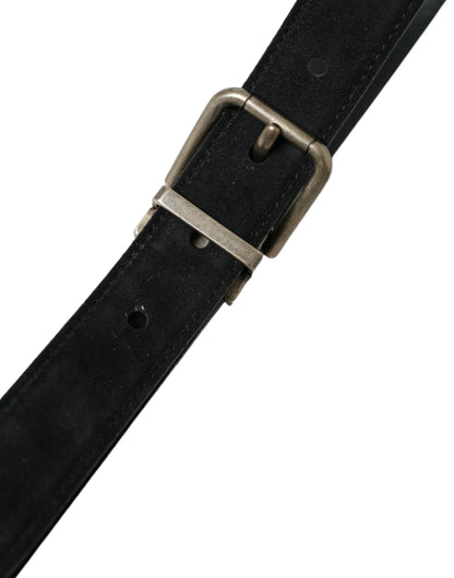 Dolce & Gabbana Elegant Black Leather Belt with Metal Buckle