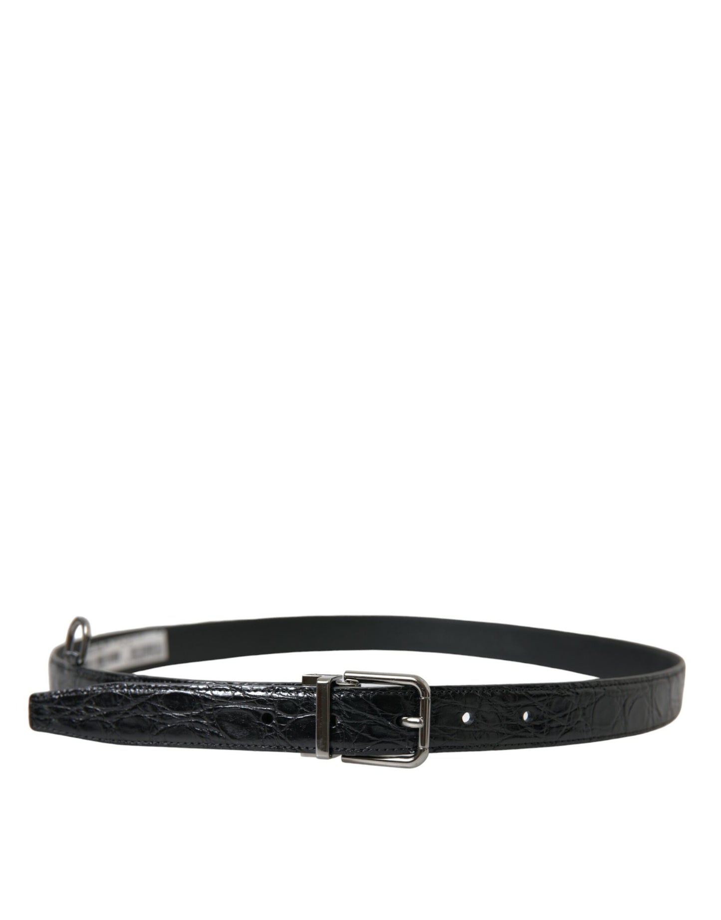 Dolce & Gabbana Elegant Black Leather Belt with Metal Buckle