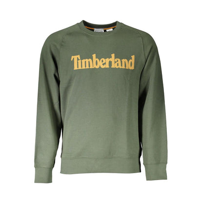 Зеленый свитер из хлопковой смеси Timberland с круглым вырезом