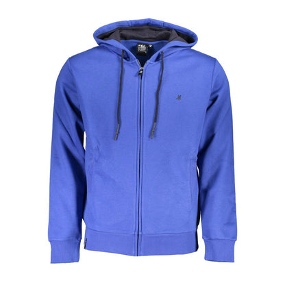 Felpa con zip elegante con cappuccio US Grand Polo in blu