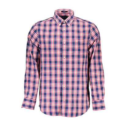 Gant Casual Blue Cotton Shirt with Button-Down Collar