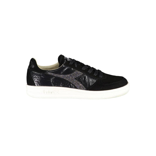 Sneakers Diadora Chic Stringate Nere con Cristalli Swarovski