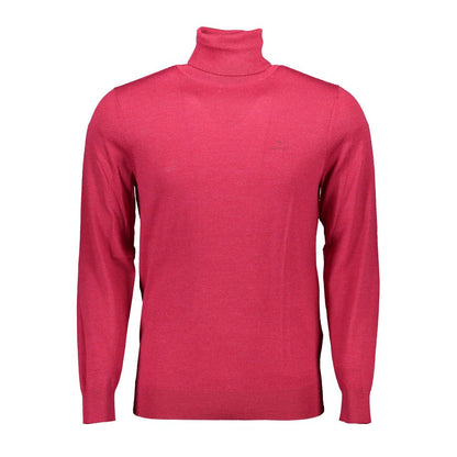 Gant Elegante Maglione Dolcevita Rosa in Pura Lana