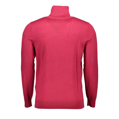 Gant Elegante Maglione Dolcevita Rosa in Pura Lana