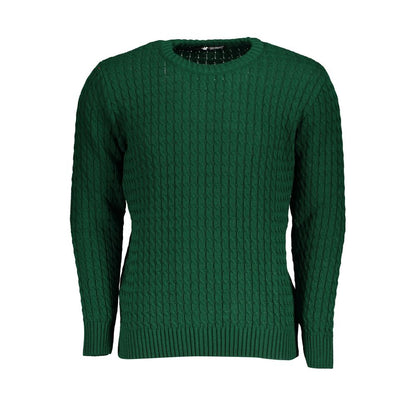 Maglione girocollo verde in maglia intrecciata Grand Polo degli Stati Uniti