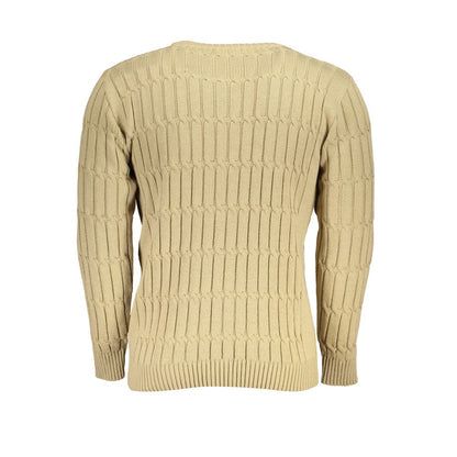 Maglione girocollo elegante beige a maniche lunghe del Grand Polo degli Stati Uniti