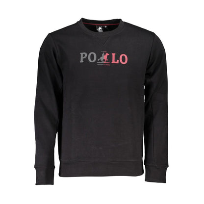 Felpa in pile girocollo US Grand Polo Chic in nero