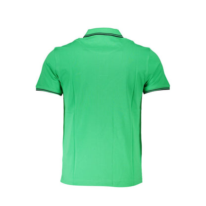 Harmont & Blaine Chic Green Cotton Polo with Contrast Detailing