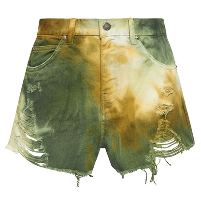 Shorts PINKO Chic in cotone verde militare da donna