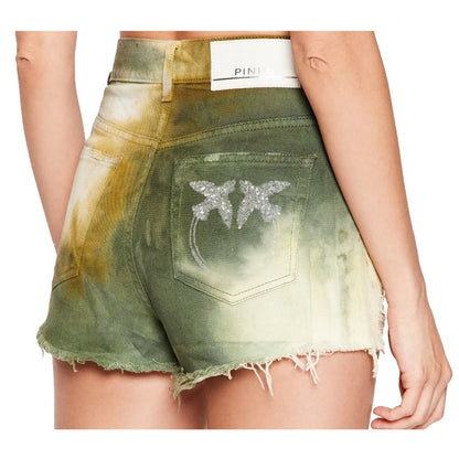 Shorts PINKO Chic in cotone verde militare da donna