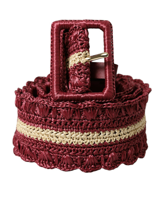 Пояс Dolce &amp; Gabbana Maroon Elegance из парусины