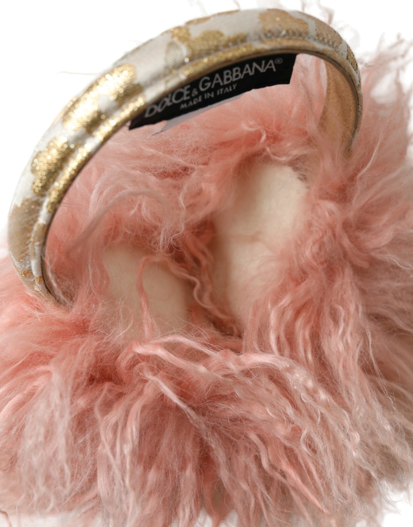 Dolce &amp; Gabbana eleganti paraorecchie in pelliccia rosa - accessorio invernale chic