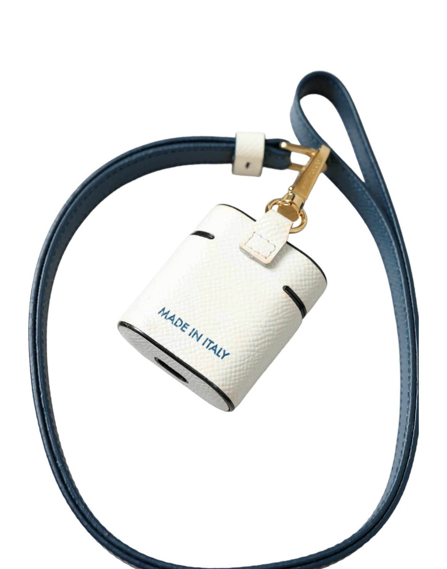 Custodia per Airpods in pelle Chic Dolce &amp; Gabbana in blu e bianco