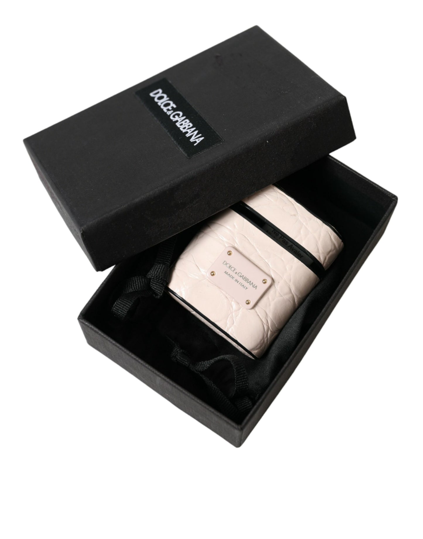 Dolce &amp; Gabbana Elegante custodia per Airpod in pelle rosa chiaro