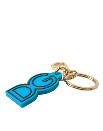 Dolce &amp; Gabbana Elegante accessorio portachiavi blu e oro