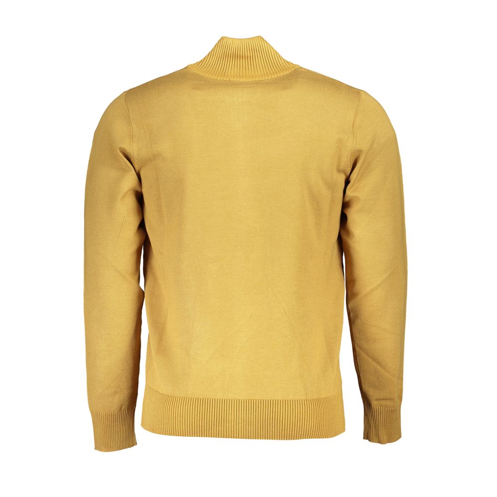 Cardigan giallo elegante a maniche lunghe US Grand Polo con ricamo