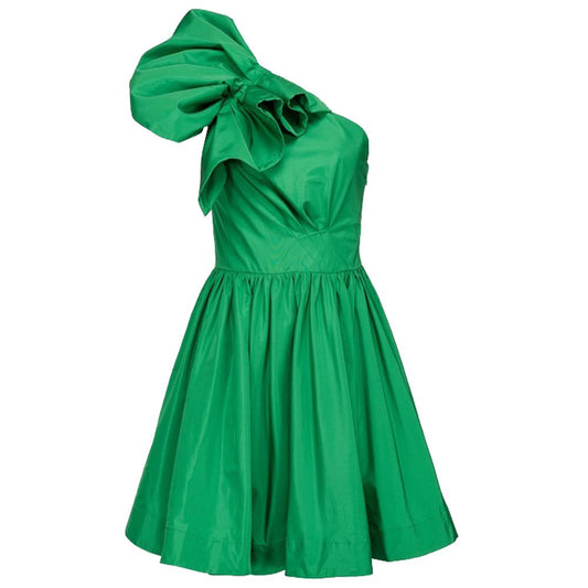 PINKO Chic Green Abito Bustier Svasato Drappeggiato