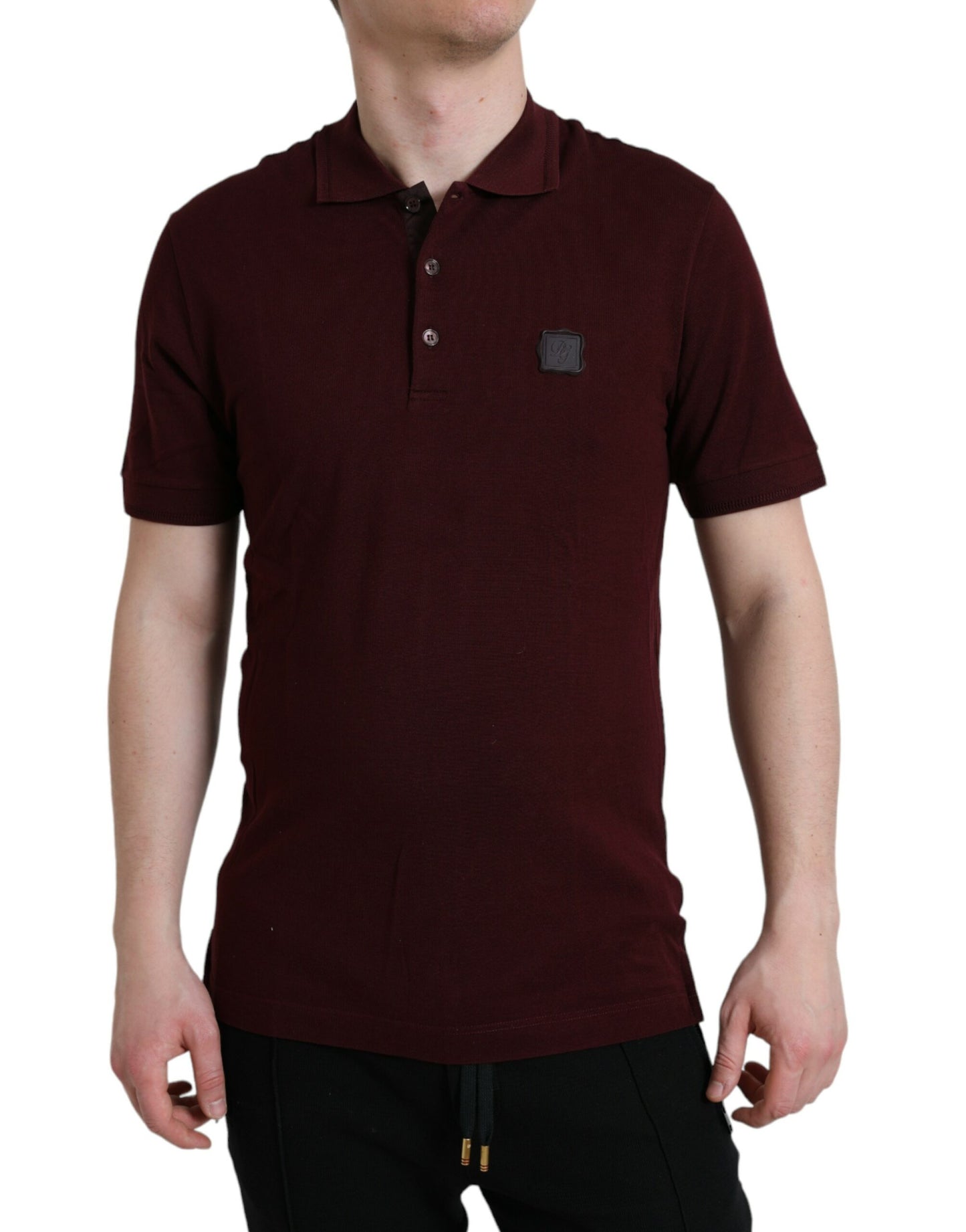 Dolce &amp; Gabbana Elegante polo in misto cotone marrone