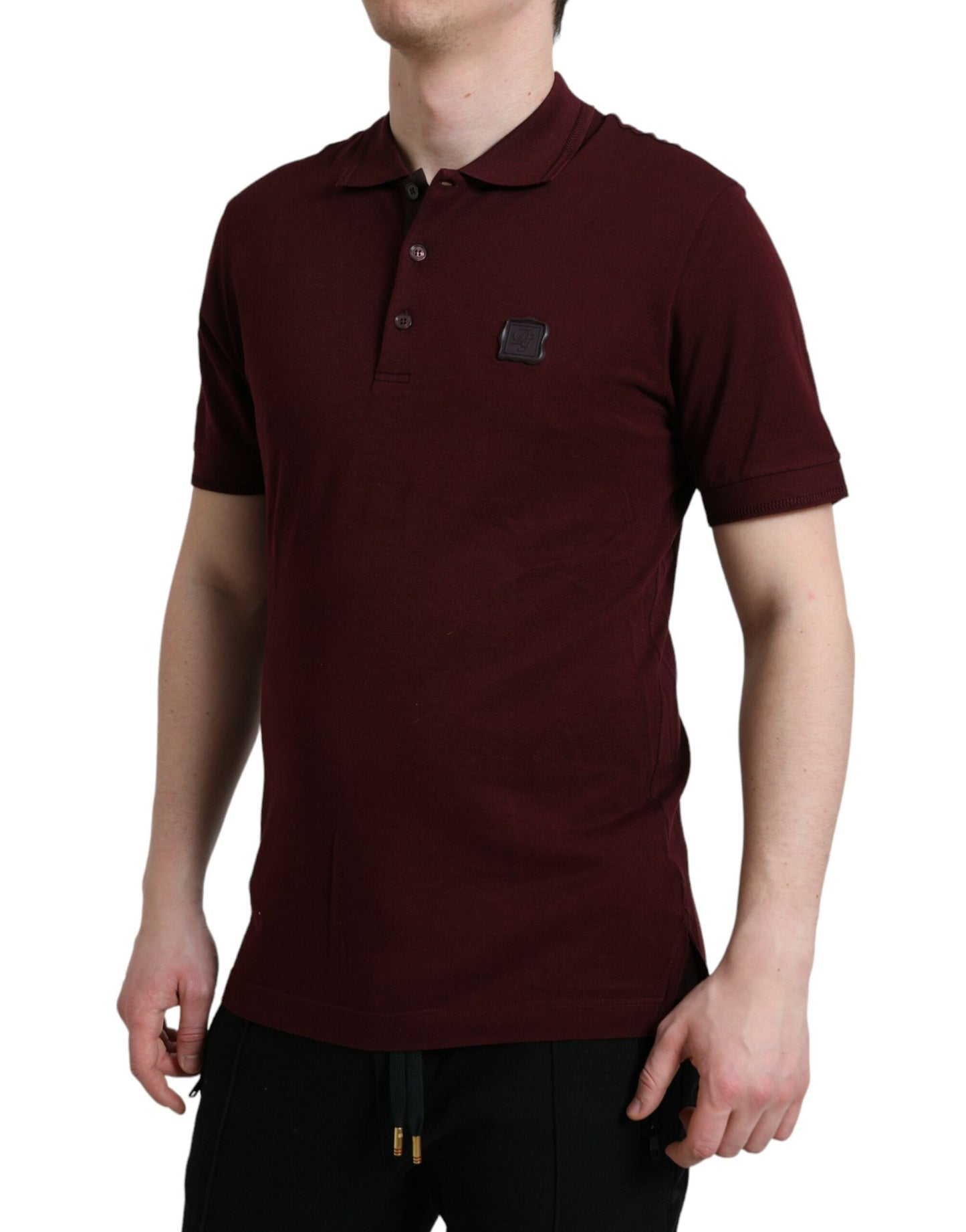 Dolce &amp; Gabbana Elegante polo in misto cotone marrone