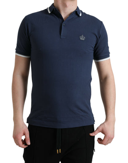 T-shirt polo ricamata con corona elegante Dolce &amp; Gabbana