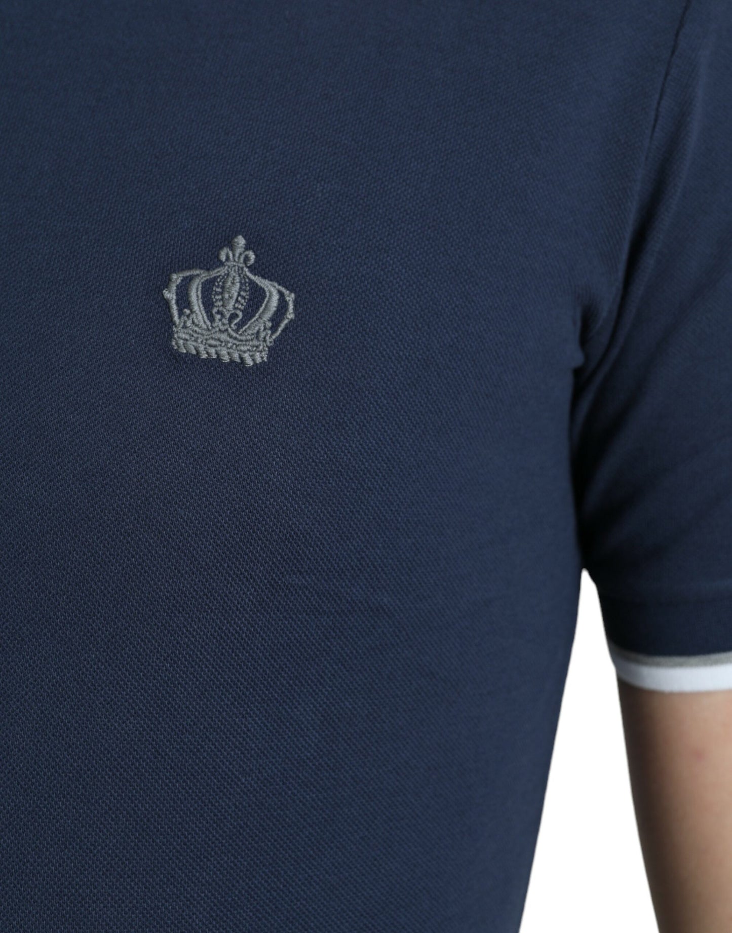 T-shirt polo ricamata con corona elegante Dolce &amp; Gabbana