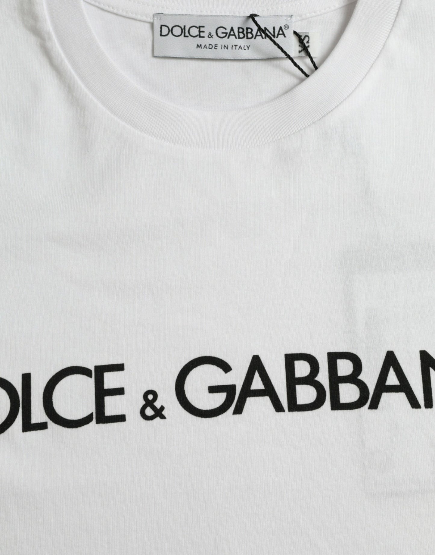 Dolce &amp; Gabbana T-shirt girocollo elegante con logo bianco