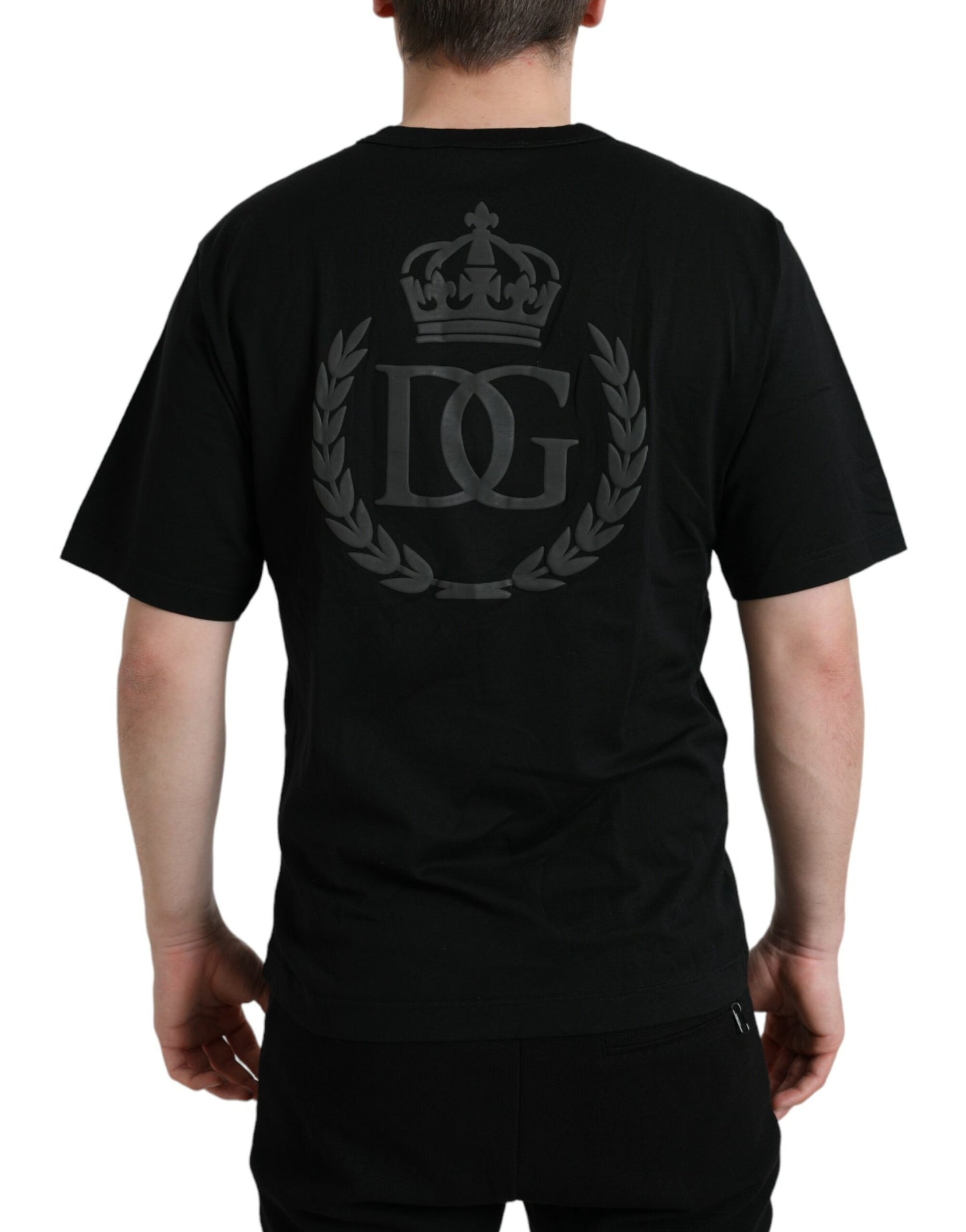 Dolce &amp; Gabbana T-shirt elegante in cotone con logo in rilievo